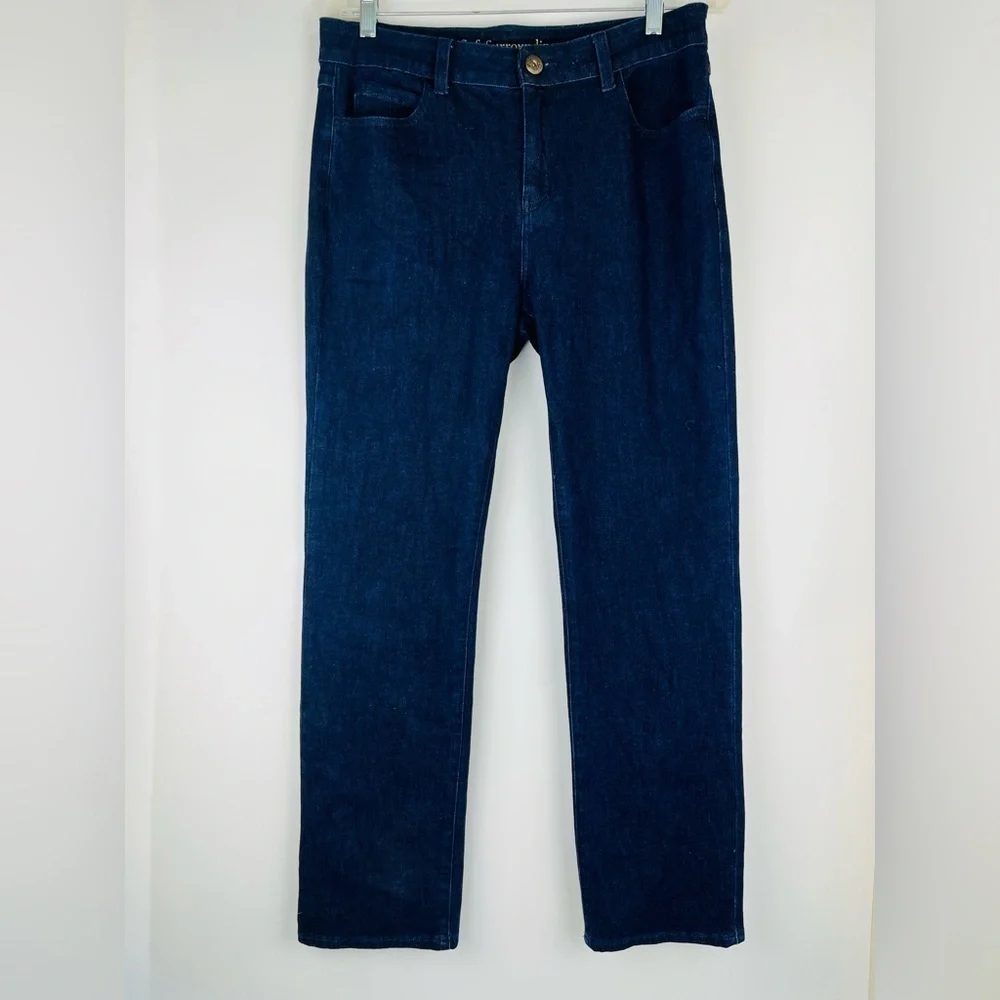 Soft Surroundings Dark Wash Boot Cut Straight Jeans